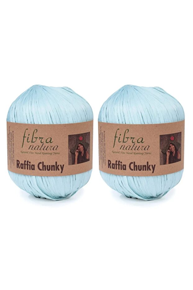 Raffia Paper Bag String Fibranatura Raffia Chunky 114-09, Ice Blue 2 Strands 200 Grams