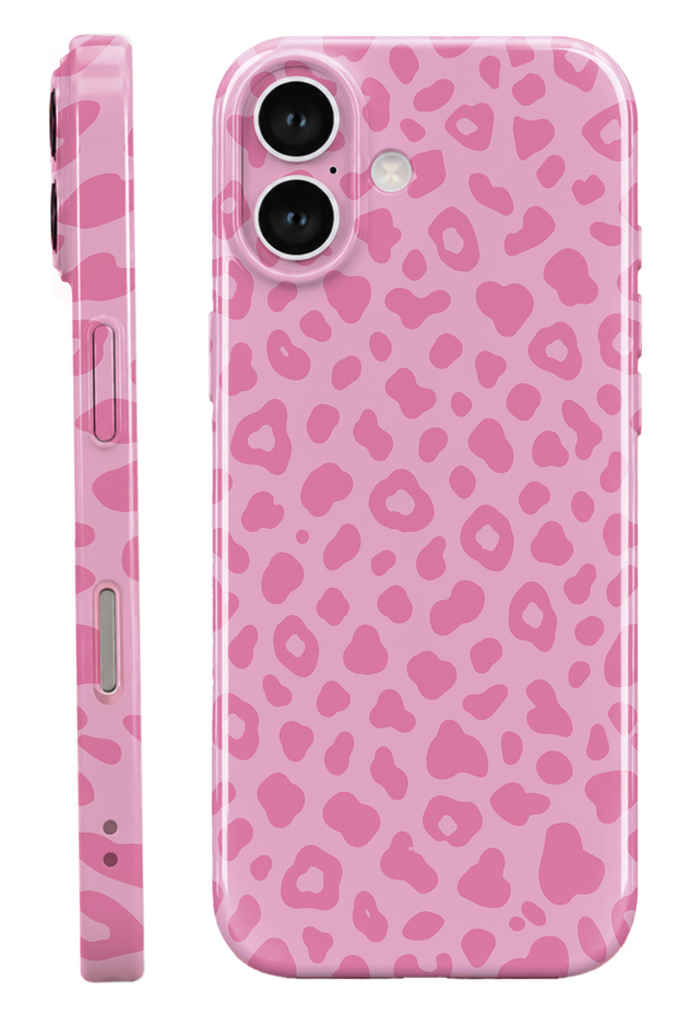 iPhone 17 Pink Leopard Protect Slim Glossy Full Cover Print Camera Protected Phone Case