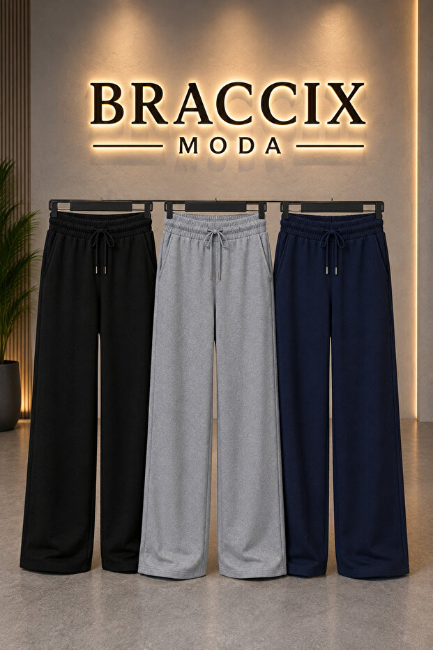 Sweatpants Set of 3 Black Gray Navy Blue Comfort Fit Anti-Sweat