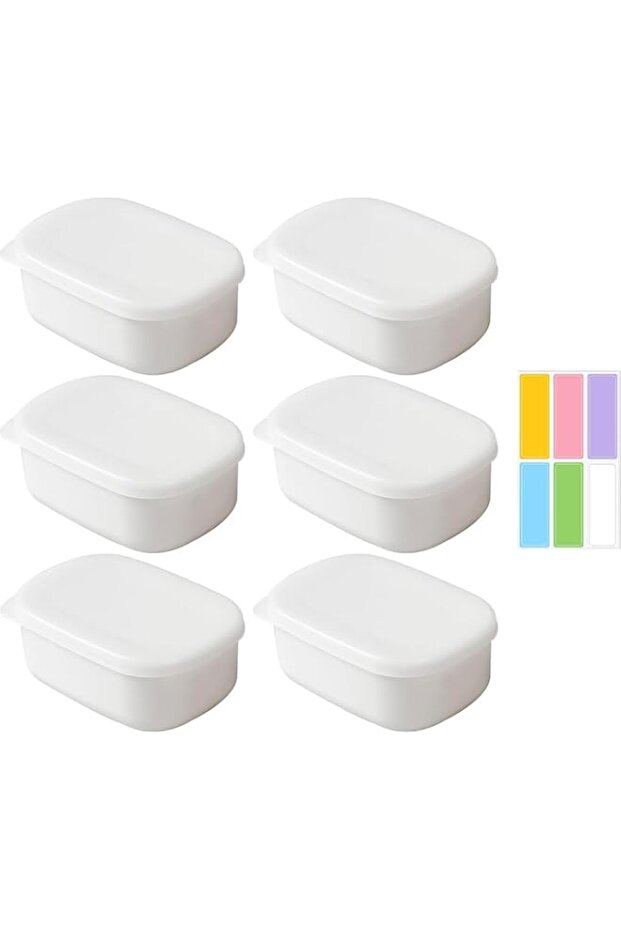 Box With Lid, Plastic Food Container Storage Box With Lid and Classification Labels, Small Storage Container, Freezer Container (6 Pcs)