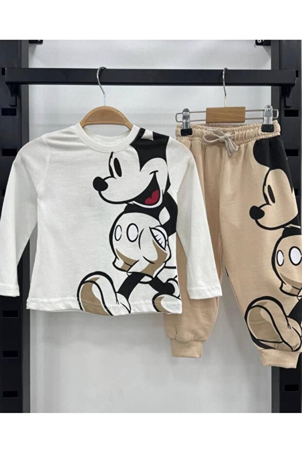 Mckeyy Mouse Printed Crew Neck Undergarment Set Tracksuit