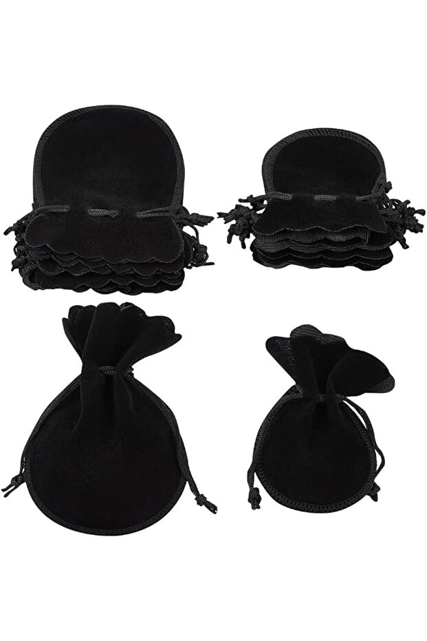 Velvet Drawstring Pouches, 20 Pack Microfibre Gift Bags, 2 Sizes (7.5cm-9cm and 9.5cm-12cm), Jewelle