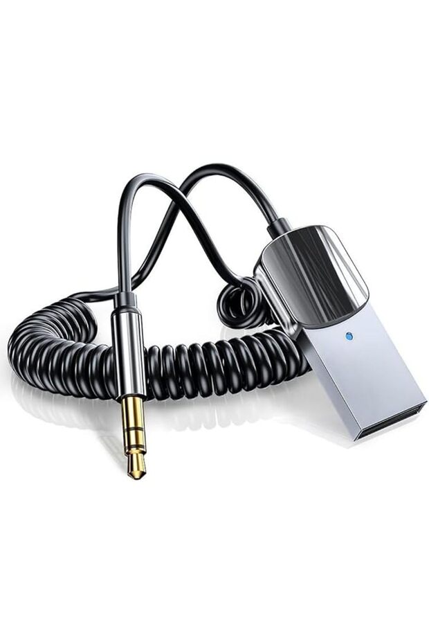 محول بلوتوث للسيارة، مستقبل لاسلكي بلوتوث v5.0 مع منفذ USB إلى مقبس 3.5 ملم مدمج