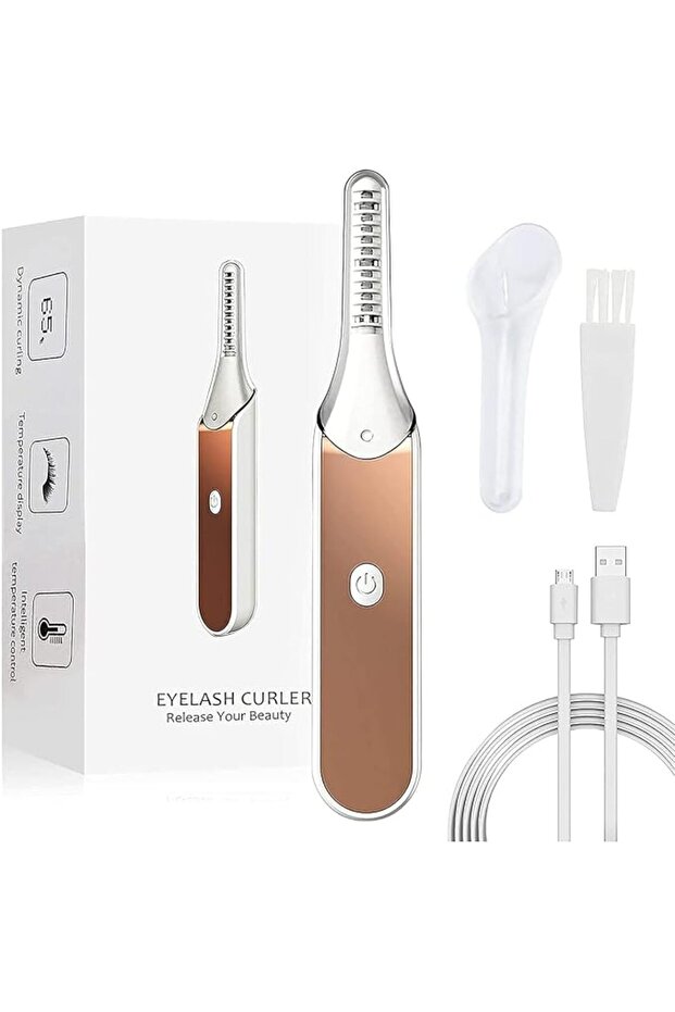 Heated Eyelash Curler, Fast Heating Electric Makeup Tool with 3 Temperature Settings, Porta