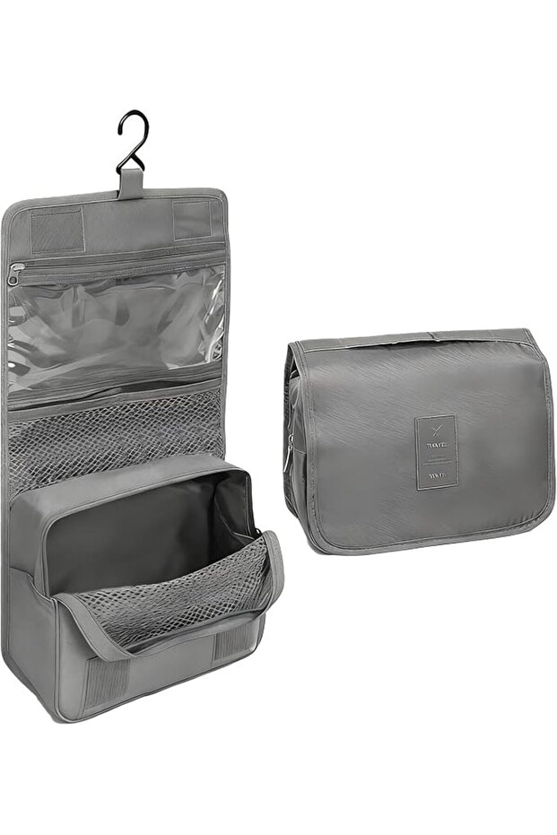 Hanging Toiletry Bag, Waterproof Cosmetic Organizer with Hook, Multi-Compartment Travel Bag Makeup S