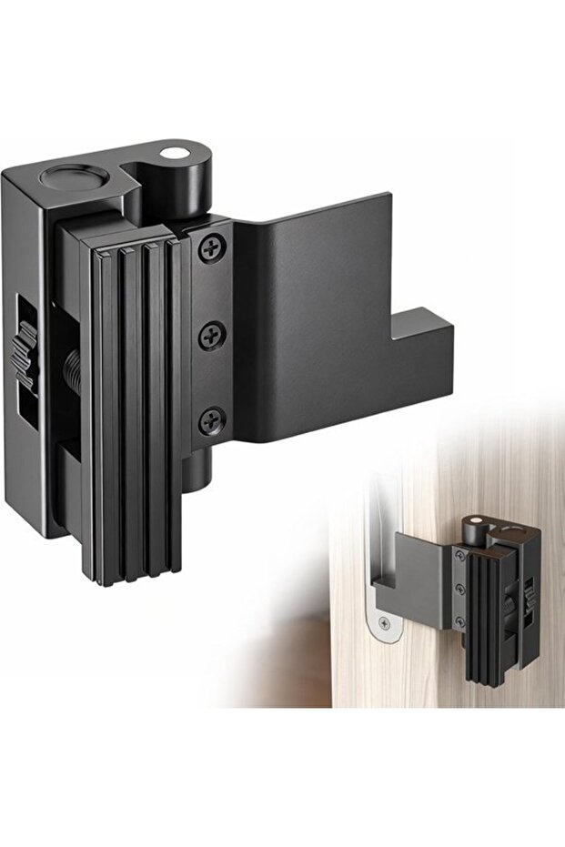 Security door lock portable no-drill black for apartment/hotel/bedroom.