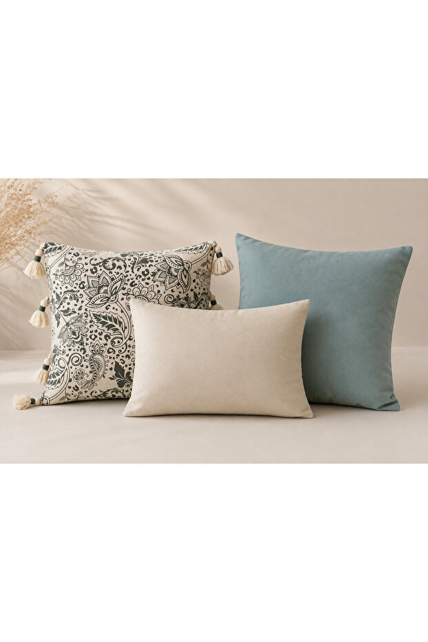 Set of 3 Decorative Throw Pillows Stylish Living Room and Bedroom Throw Pillows with Inner Cushion
