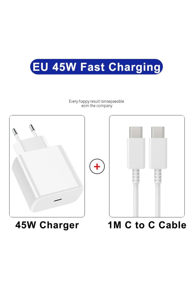 EU 45W White 2 IN 1 For Samsung PD 45W Super Fast Charger For Samsung Galaxy S25 S24 S22 S23 Ultra A