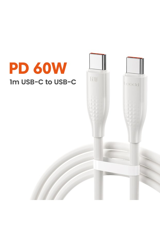 toocki 3 Pack 60W White Toocki 100W/60W PD Fast Charging USB C to USB C Cable 1M 1/2/3/5Pcs Colorful