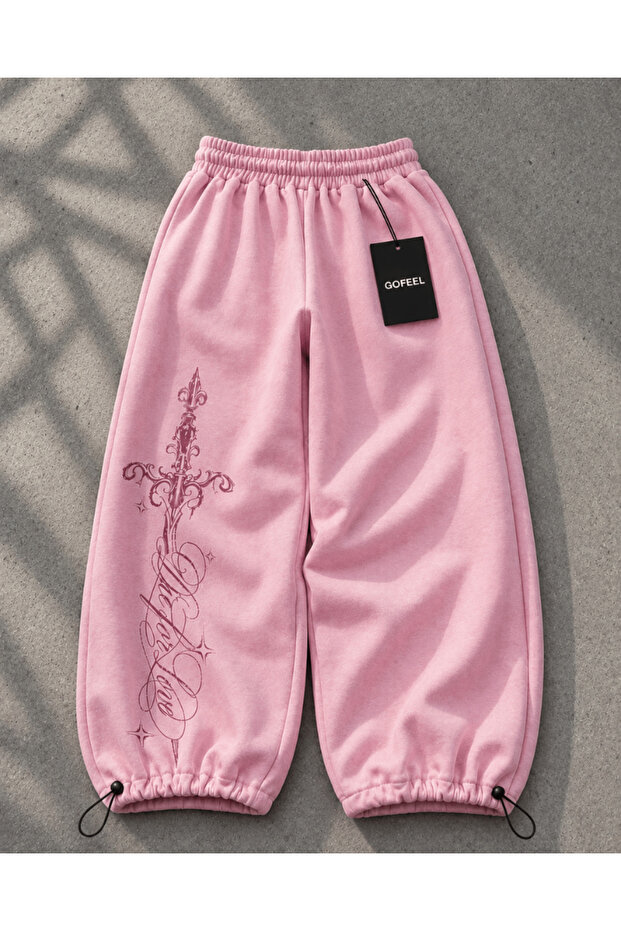 Defeat Gothic Detailed Baggy Unisex Sweatpants