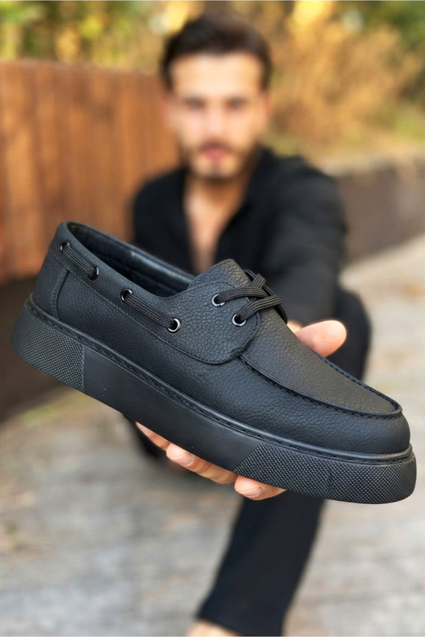 Zrc419 High Quality Daily Lace-Up Casual Men's Loafer Black