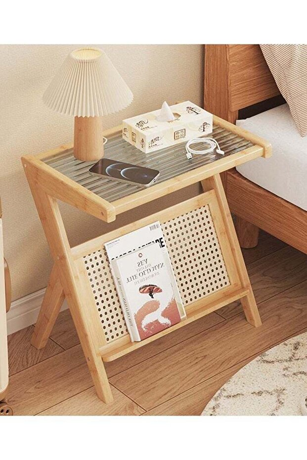 KLNAMAEAAN Bedside Table Modern Simple Bedroom Bedside Cabinet Minimalist Small Cabinet Brown 56*37*55cm