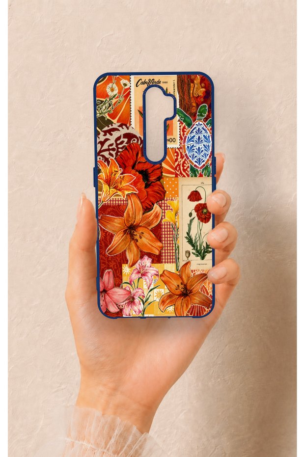Oppo A5 2020 Compatible Orange Lily Patterned Silicone Case