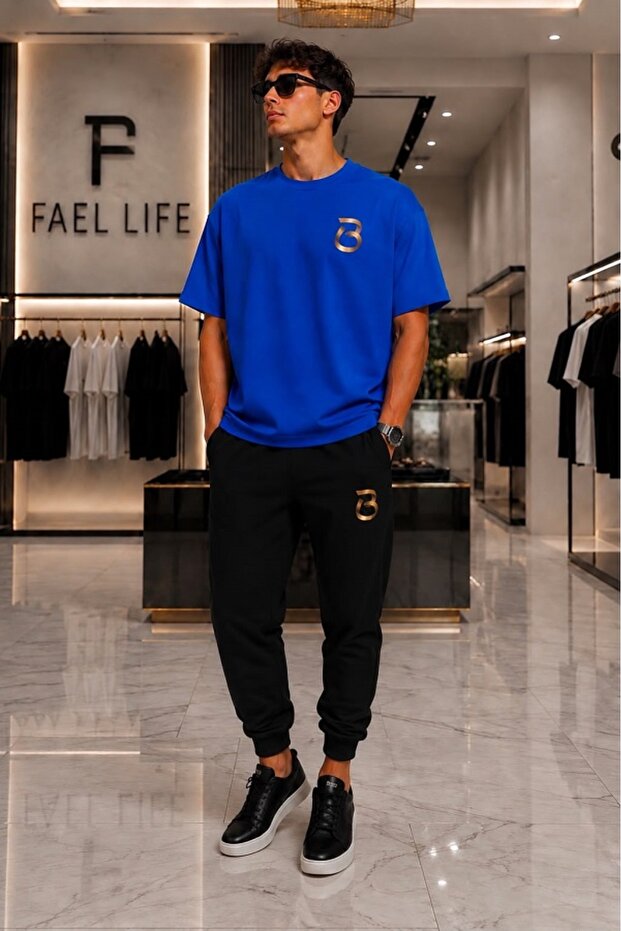Unisex Comfortable Fit T-Shirt and Sweatpants B Printed Set