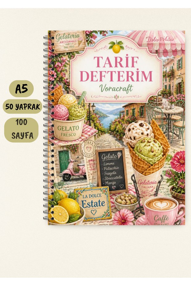 Cooking Recipe Book, 50 Sheets / 100 Pages, A5 / Wire Spiral Trf0065