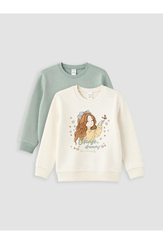 Printed Girls' Thick Sweatshirt 2-Pack (W6)