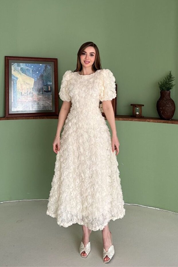 Beige Rose Dress