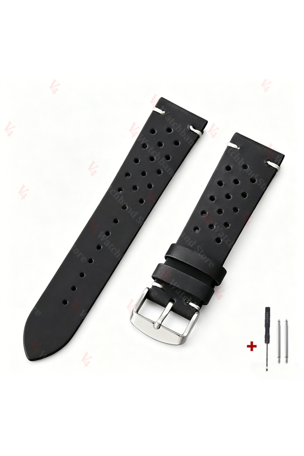 20mm Silver Buckle Black 18mm 19mm 20mm 21mm 22mm 24mm Handmade Watch Strap Dark Brown Breathable Po