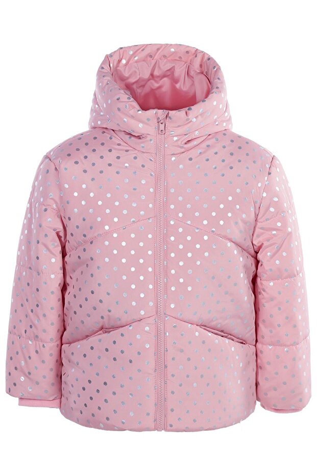 Polka Dot Printed Coat for 6-9 Years Old - Pink