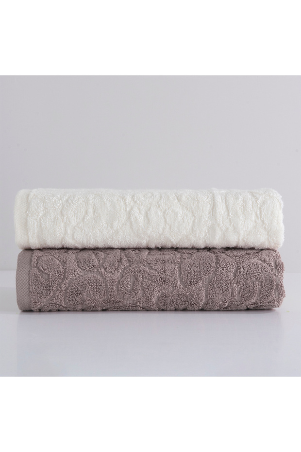 Bovary Bamboo Jacquard 2-Piece Towel Set Dusty Rose/Ecru 50X90 Dusty Rose/Ecru