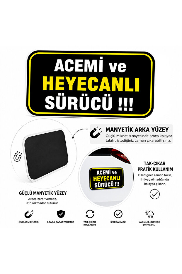 Beginner Driver - Beginner Driver Magnet Detachable Magnetic Car Trunk Warning Sign - Ac