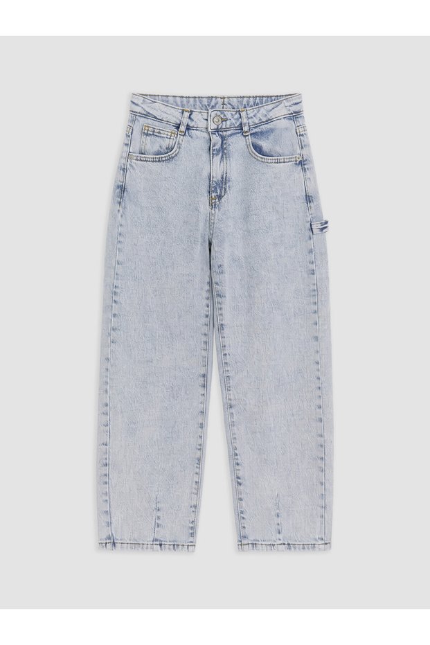 Blue Regular Fit Slit Jeans for Girls