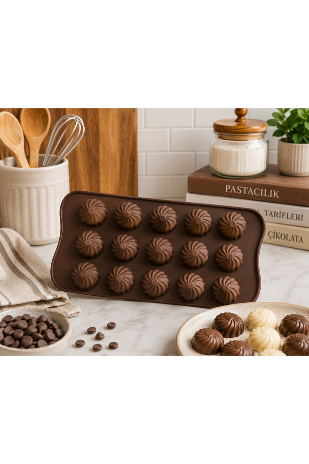 Çi̇ Series Patterned Silicone Chocolate Mold/Ceramic-Hobby Mold