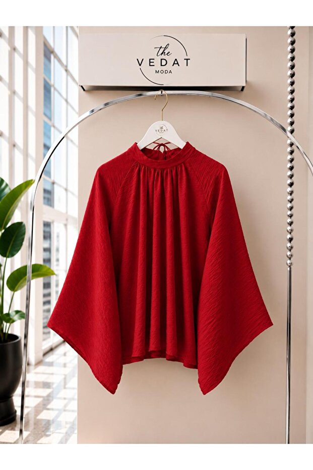 Hakim Collar Pleated Oversize Blouse -0530 (Suitable for Sizes 38-44)