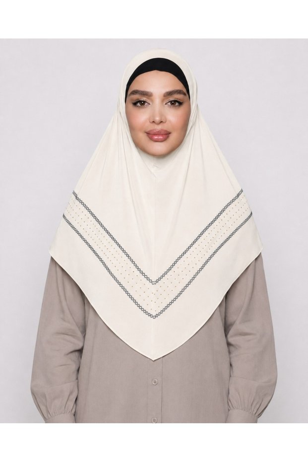 Women’s Hijab – Elegant Modest Islamic Headscarf for Muslim Women, Full-Coverage Hijab with Stylish Stitched V-Shape Detail