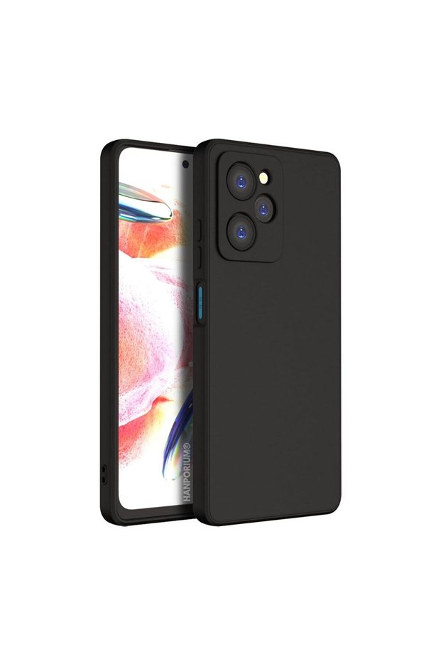 Poco X5 Pro Compatible Silicone Case - Pastel Color Tone Flexible Cover with Camera Protection - Black