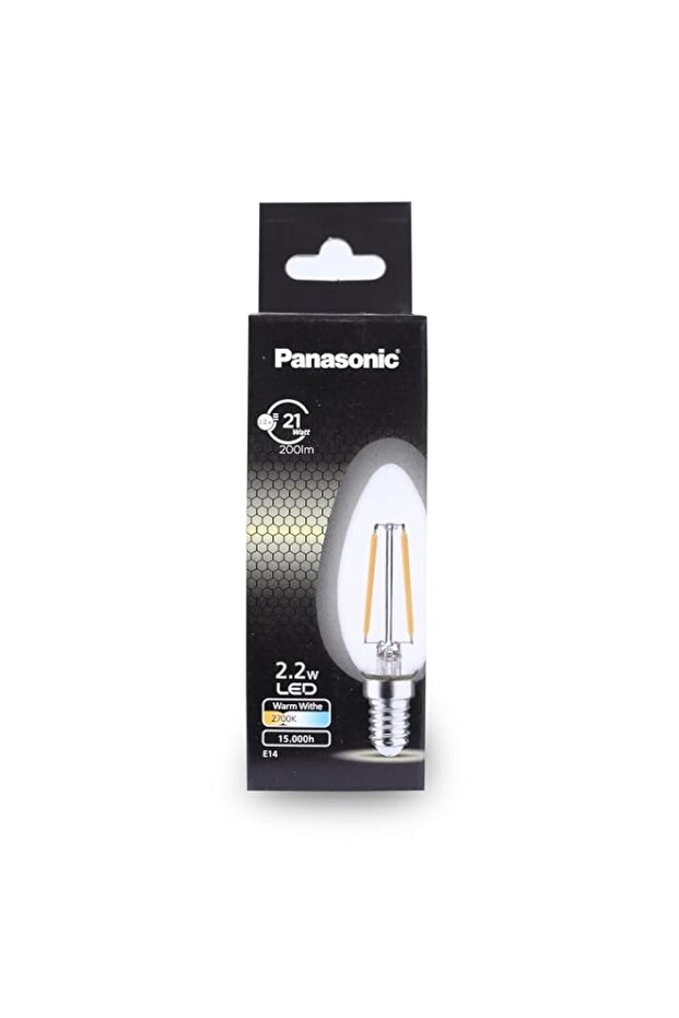 Panasonic 2.2W 2700K E14 Base Warm White LED Clear Candle Lamp Bulb
