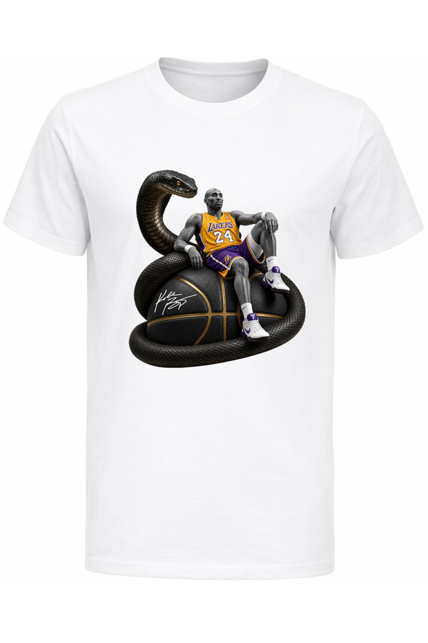 Kobe Bryant 24 Black Mamba Basketball Printed Men's Black T-Shirt