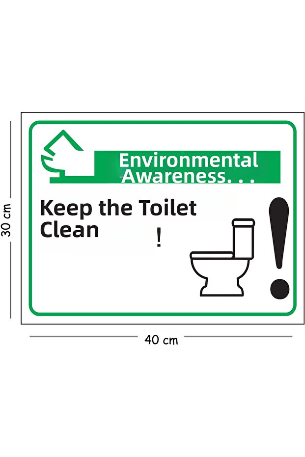 Metal Environmental Awareness Keep Toilet Clean 30X40 cm A3 Warning Occupational Safety Sign