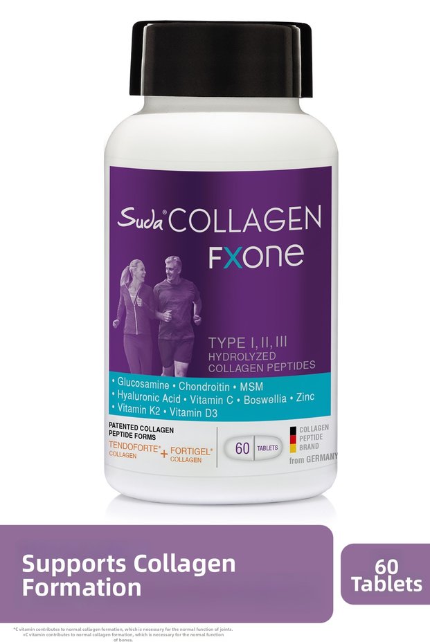 Fxone Hydrolyzed Collagen, Glucosamine, Vitamin C, Msm, Boswella, Hyaluronic Acid, Joint-Bone 60 Tablets