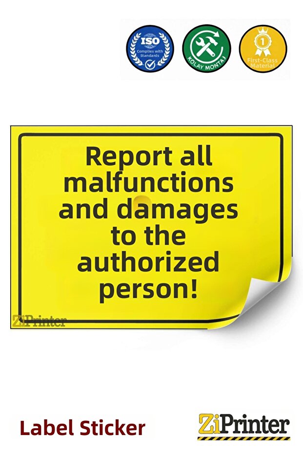 Every Fault and Disassembly, Notify Authority Isg Warning Sign Sticker 70X100 cm