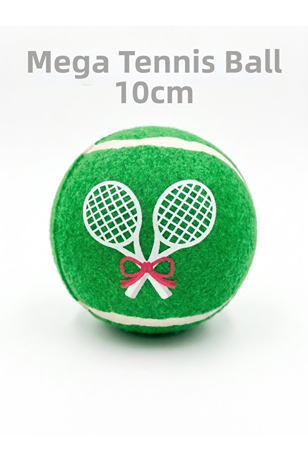 Hard Dog Play Ball - Durable Chew Toy - Tennis Racket Patterned 10cm