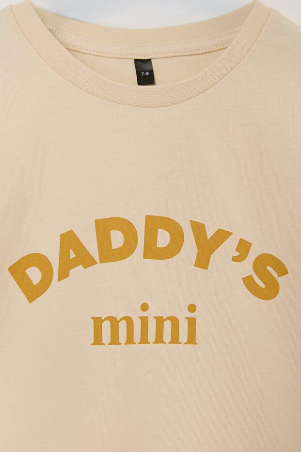 Ekru-Kırmızı 2'li Baskılı Unisex Örme T-Shirt TKDSS26TS00069 - 10