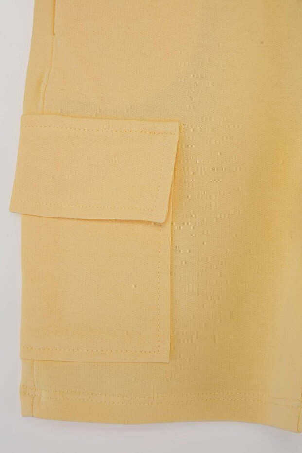 Sarı-Mavi Düz Örme Şort & Bermuda TKDSS25SR00006 - 13