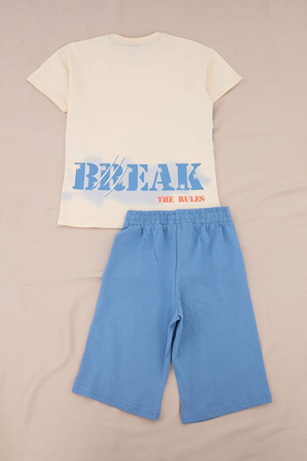 Mavi Baskılı Örme Alt - Üst Takım TKDSS26AU00107 - 7