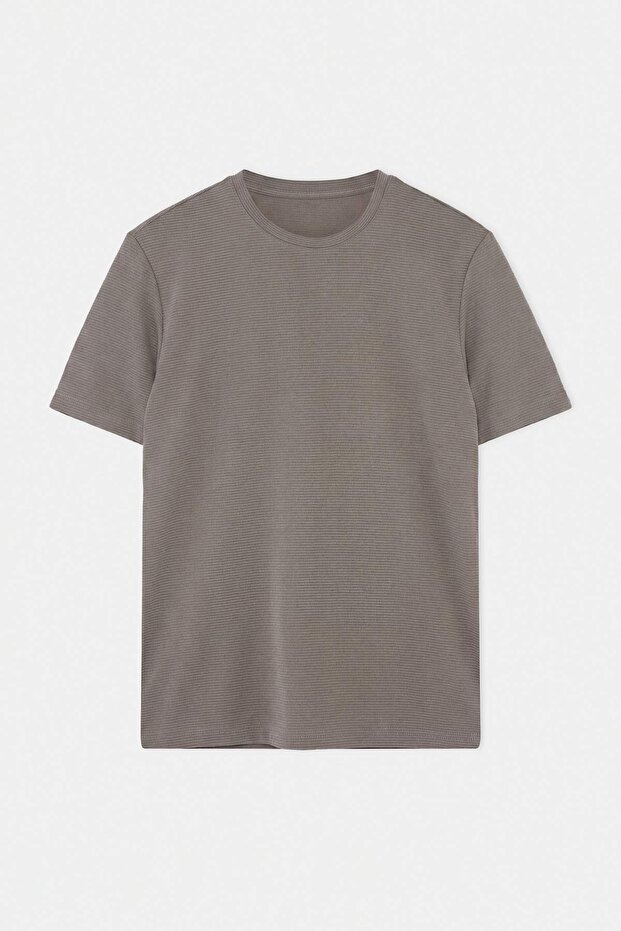 Vizon Regular/Normal Kesim Dokulu T-Shirt TMNSS26TS00067 - 4