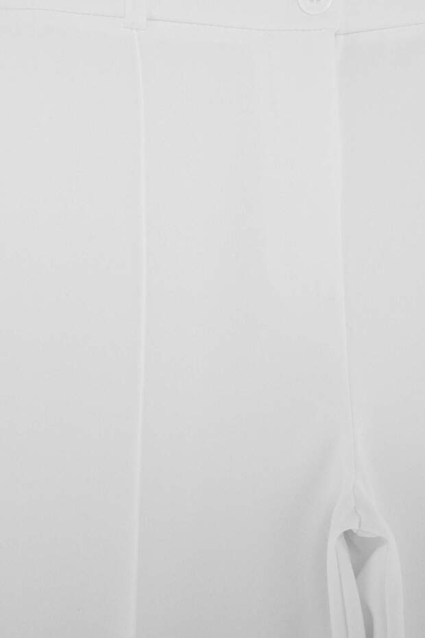 Beyaz Nervür Detaylı Wide Leg/Geniş Paça Pantolon TWOSS26PL00247 - 2