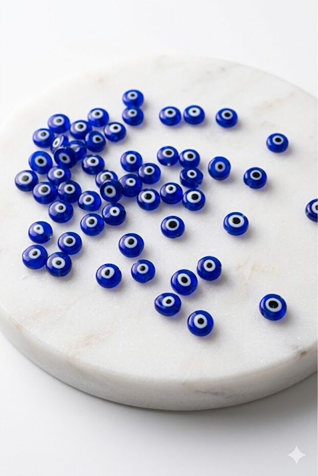 Glass Evil Eye Bead 8 mm (10 Pieces)