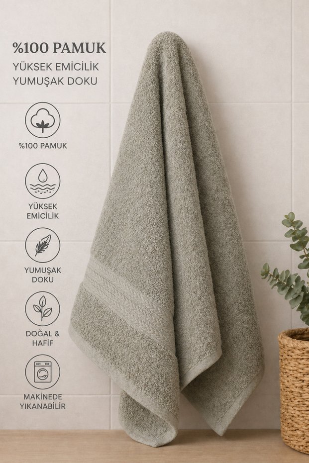 Vanilla 50 X 90 Hand and Face Towel 100% Cotton High Absorbent Sports Fitness Hairdresser/Barber Towel