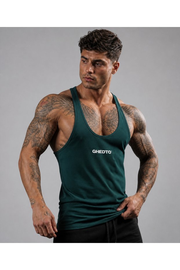 Logo Gym Fitness Tank Top Athlete's Tank Top [Green]