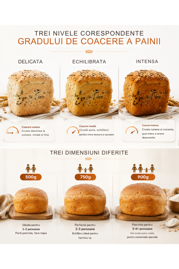 Bread Maker MBF-001, 710W, 900g, 15 programs, LCD Display, Timer, Programming Function, Keep Warm Function, Silver - 5