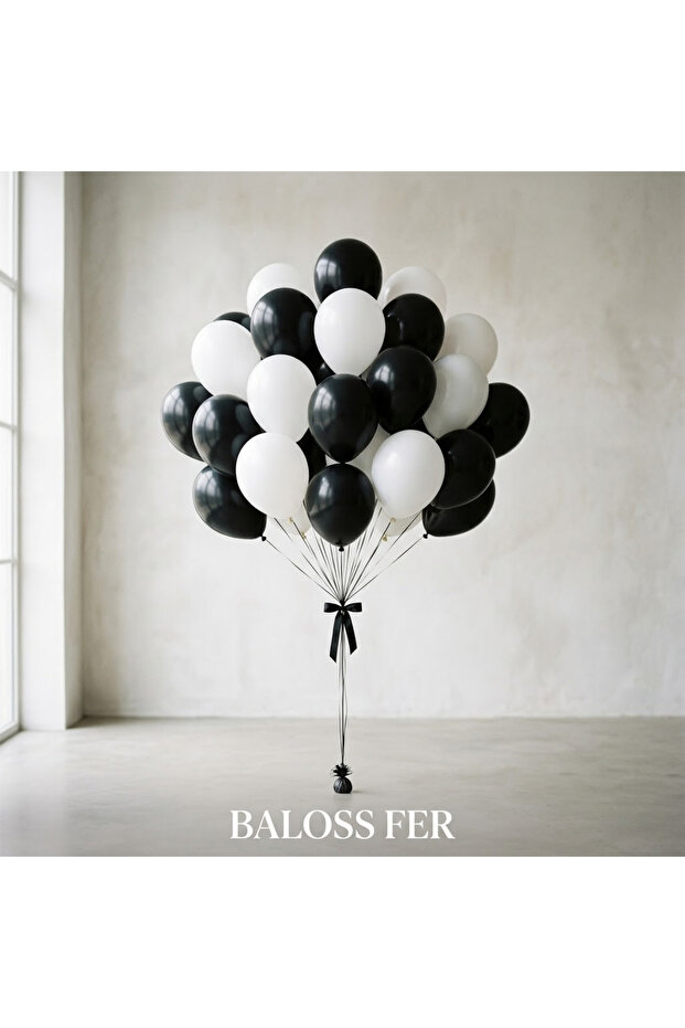 24-Piece Pastel Black and White Balloon Set Birthday Engagement Party Decoration