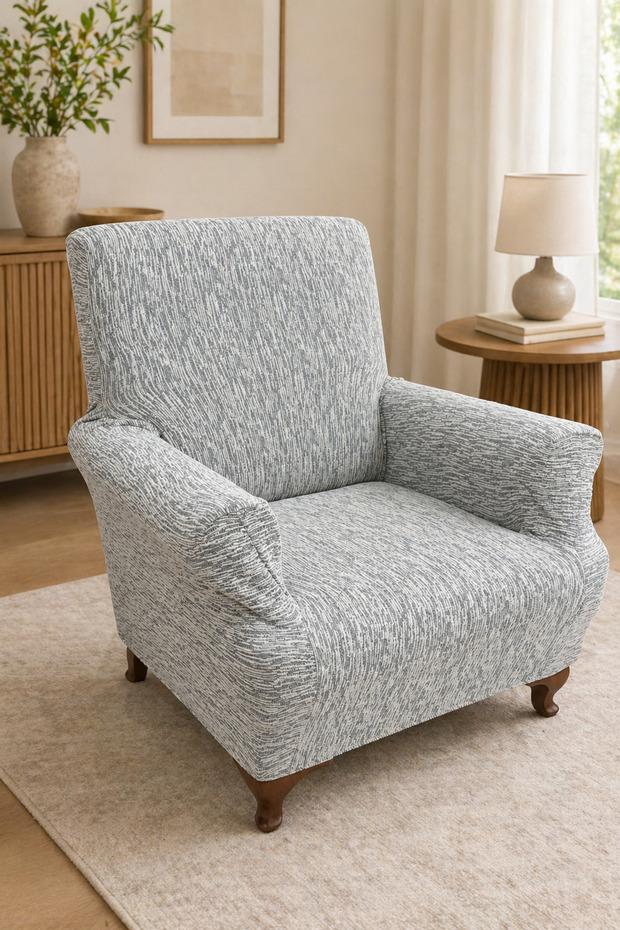 Stretch Elastic Flexible Washable Cotton Jacquard Armchair Cover