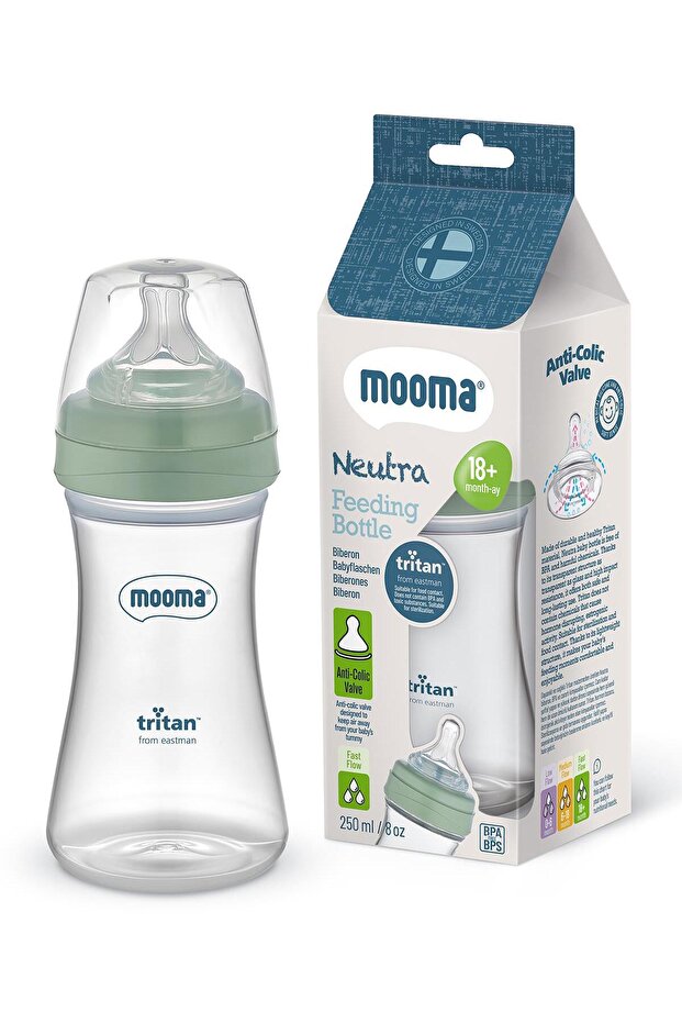 Baby Bottle 250 ml +18 Fast Flow - Green