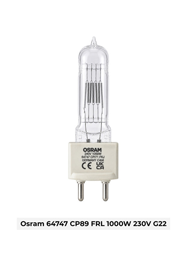 64747 CP89 FRL Halogen Lamp 1000W 230V G22 for Studio, Stage & Display Lighting