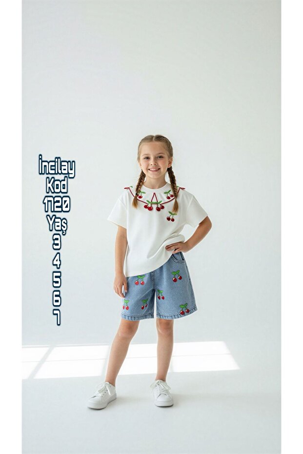Girl's Cherry Shorts Suit